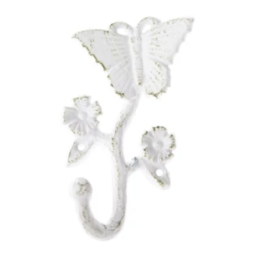 Fehér antikolt öntöttvas fogas,pillangós 13,2x3x7cm, DAK.LS4104 Fehér antikolt öntöttvas fogas,pillangós 13,2x3x7cm, DAK.LS4104