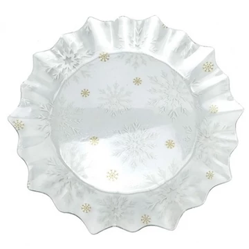 Üvegtányér 29,5x29,5x2,2cm, hókristályos, DAK.DOR21015 Üvegtányér 29,5x29,5x2,2cm, hókristályos, DAK.DOR21015