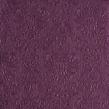Elegance aubergine dombornyomott papírszalvéta 40x40cm,15db-os, AMB.14005505