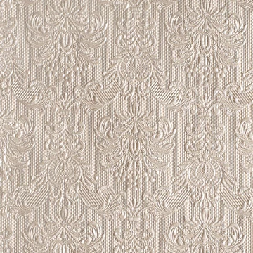 Elegance pearl taupe dombornyomott papírszalvéta 33x33cm,15db-os, AMB.13306923