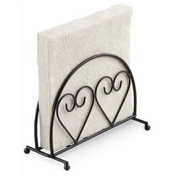 Fém szalvétatartó álló szíves, fekete, AMB.19402255