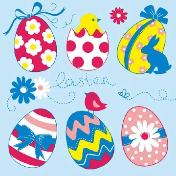 Easter Eggs Collection blue papírszalvéta 33x33cm,20db-os, AMB.23301542