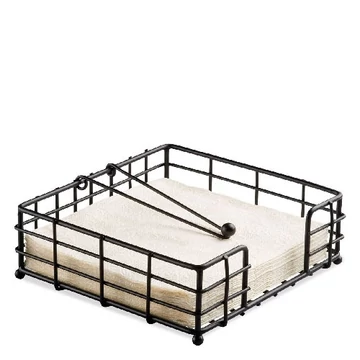 Fém szalvétatartó fekvő lunch fekete,rácsos, AMB.19402300