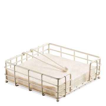 Fém szalvétatartó fekvő lunch krém,rácsos, AMB.19402305