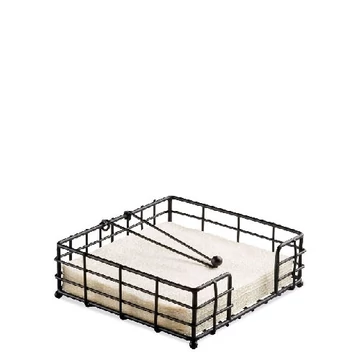 Fém szalvétatartó fekvő coctail fekete,rácsos, AMB.19402310