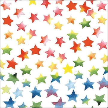 Colourful Stars mix papírszalvéta 33x33cm, 20db-os, AMB.13309875