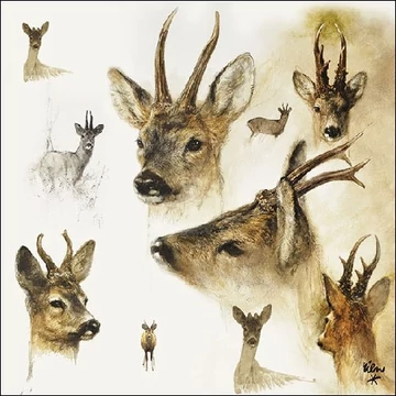 Portraits of Deer papírszalvéta 33x33cm,20db-os, AMB.13311010