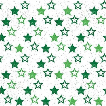 Stars All Over Green papírszalvéta 33x33cm,20db-os, AMB.33312291