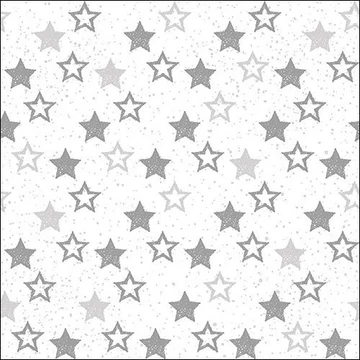 Stars All Over Silver papírszalvéta 33x33cm,20db-os, AMB.33312480