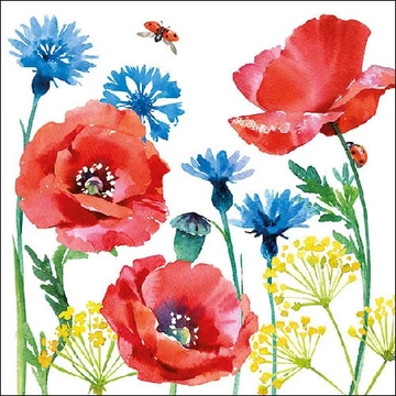Cornflower and Poppy papírszalvéta 33x33cm,20db-os, AMB.13313270