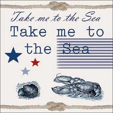 Take Me To The Sea papírszalvéta 33x33cm,20db-os, AMB.13313110