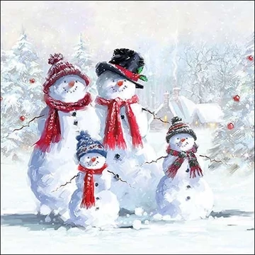 Snowman With Hat papírszalvéta 33x33cm,20db-os, AMB.33313435