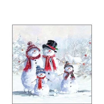 Snowman With Hat papírszalvéta 25x25cm,20db-os, AMB.32513435
