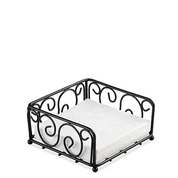 Fém szalvétatartó fekvő coctail, fekete hullámos, AMB.19402415