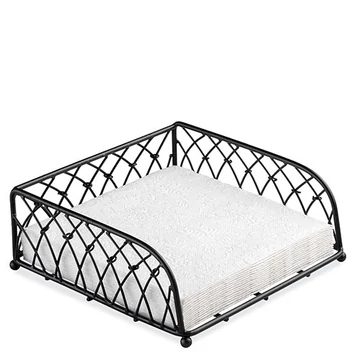 Fém szalvétatartó fekvő lunch, fekete rácsos, AMB.19402430