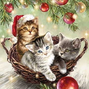 Cats  in Basket papírszalvéta 33x33cm,20db-os, AMB.33311975