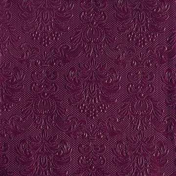 Elegance Berry dombornyomott papírszalvéta 33x33cm,15db-os, AMB.13314255