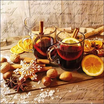 Glühwein papírszalvéta 33x33cm, 20db-os, AMB.33314560 Glühwein papírszalvéta 33x33cm, 20db-os, AMB.33314560