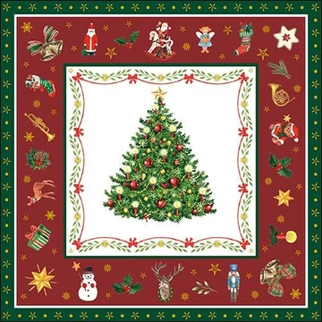 Christmas Evergreen red papírszalvéta 33x33cm, 20db-os, AMB.33314517