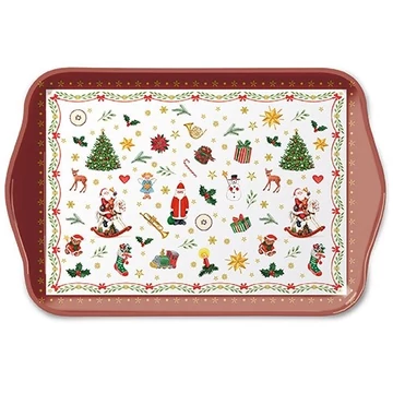 Ornaments All Over red műanyag kistálca 13x21cm, AMB.33714765