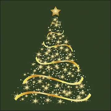 Shining Tree green papírszalvéta 33x33cm, 20db-os, AMB.33314771