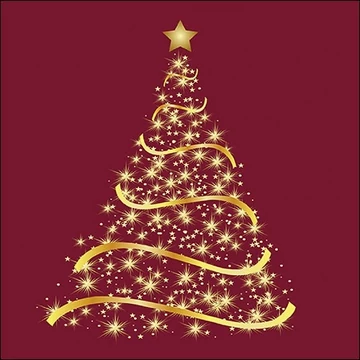 Shining Tree bordeaux papírszalvéta 33x33cm, 20db-os, AMB.33314773 Shining Tree bordeaux papírszalvéta 33x33cm, 20db-os, AMB.33314773