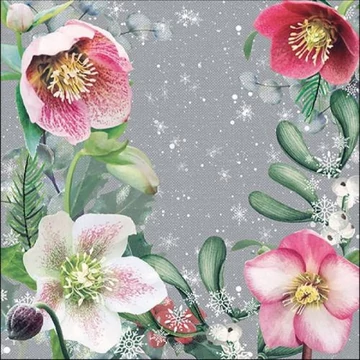Helleborus Orientalis Grey papírszalvéta 33x33cm, 20db-os, AMB.33315290