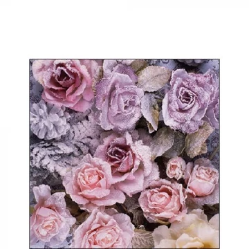Winter Roses papírszalvéta 25x25cm, 20db-os, AMB.32515270