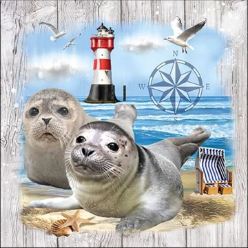Seal Couple papírszalvéta 33x33cm,20db-os, AMB.13315435