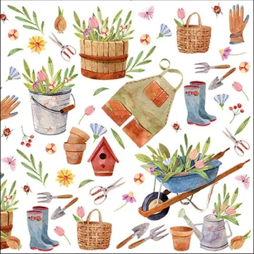 Happy Gardening papírszalvéta 33x33cm, 20db-os, AMB.13315800