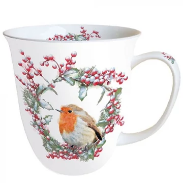 Robin In Wreath porcelánbögre 0,4l, AMB.38415535