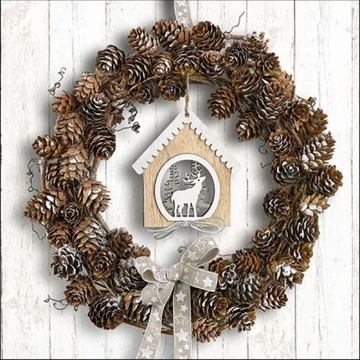 Pine Cone Wreath papírszalvéta 33x33cm, 20db-os, AMB.33315650