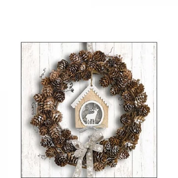 Pine Cone Wreath papírszalvéta 25x25cm, 20db-os, AMB.32515650