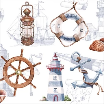 Welcome Aboard papírszalvéta 33x33cm, 20db-os, AMB.13315880