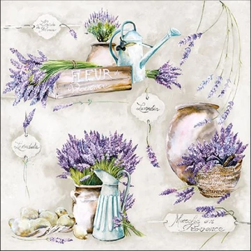 Fleur de Provence papírszalvéta 33x33cm,20db-os, AMB.13315930 Fleur de Provence papírszalvéta 33x33cm,20db-os, AMB.13315930
