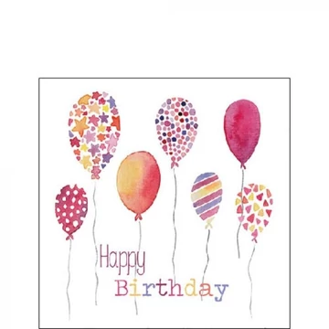 Birthday Balloons papírszalvéta 25x25cm,20db-os, AMB.12516295