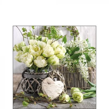 White Tulips papírszalvéta 25x25cm, 20db-os, AMB.12516280