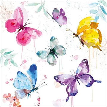 Butterfly Collection White papírszalvéta 33x33cm,20db-os, AMB.13316265