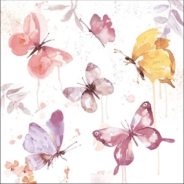 Butterfly Collection Rose papírszalvéta 33x33cm,20db-os, AMB.13316266