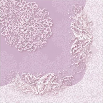 Butterfly Lace Lilac papírszalvéta 33x33cm,20db-os, AMB.13316368 Butterfly Lace Lilac papírszalvéta 33x33cm,20db-os, AMB.13316368