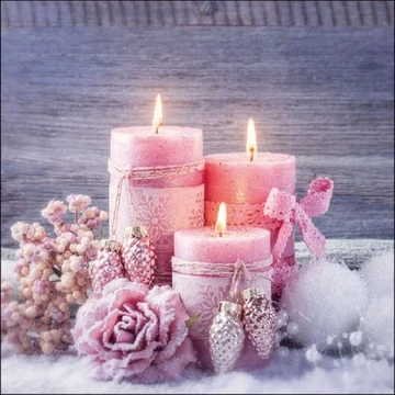 Romantic Candles papírszalvéta 33x33cm, 20db-os, AMB.33316670