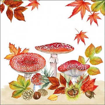 Fly agaric group papírszalvéta 33x33cm, 20db-os, AMB.13316745