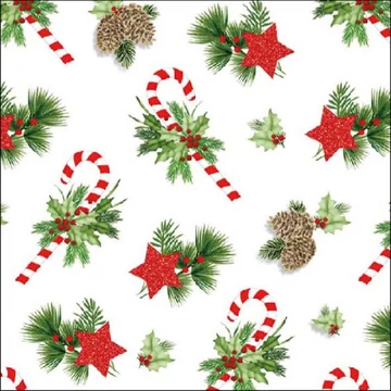 Ornaments For X-Mas papírszalvéta 33x33cm, 20db-os, AMB.33316870