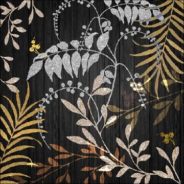 Luxury Leaves Black papírszalvéta 33x33cm, 20db-os, AMB.13316975