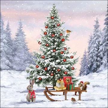 Winter Animals papírszalvéta 33x33cm, 20db-os, AMB.33316540