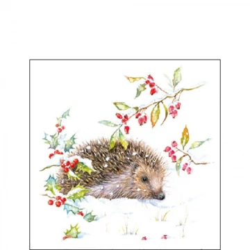 Hedgehog In Winter papírszalvéta 25x25cm, 20db-os, AMB.32516595