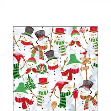 Snowman Party papírszalvéta 25x25cm, 20db-os, AMB.32516570