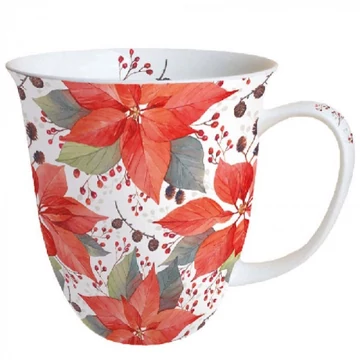 Poinsettia And Berries porcelánbögre 0,4L, AMB.38416490