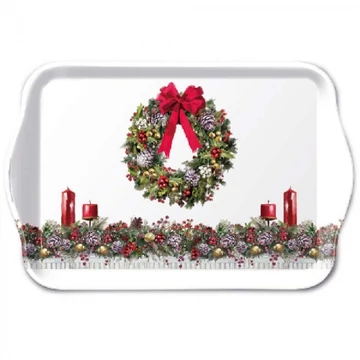 Bow On Wreath műanyag kistálca 13x21cm, AMB.33716550