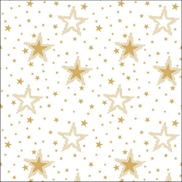 Night sky gold/white papírszalvéta 33x33cm, 20db-os, AMB.33316735